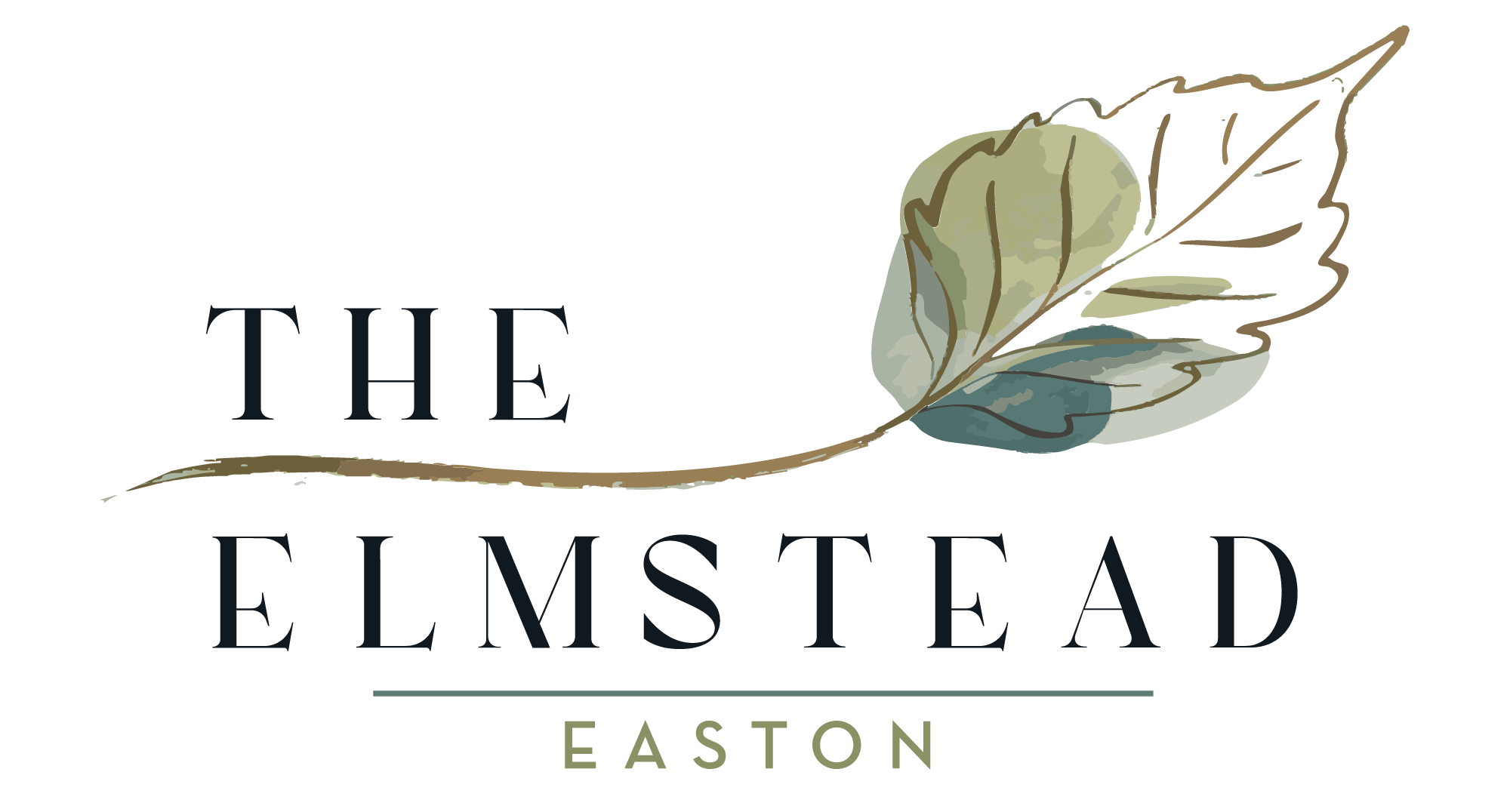 A leaf with the words "The Elmstead Easton" written on it.